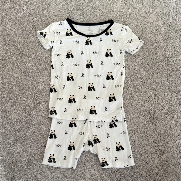 Kyte BABY Panda Print Pajama Set - White and Black - Picture 1 of 2